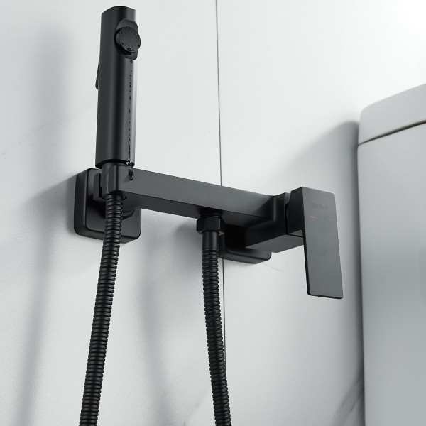 Гигиенический душ со смесителем Shevanik S9605H-1, черный. Фото 5