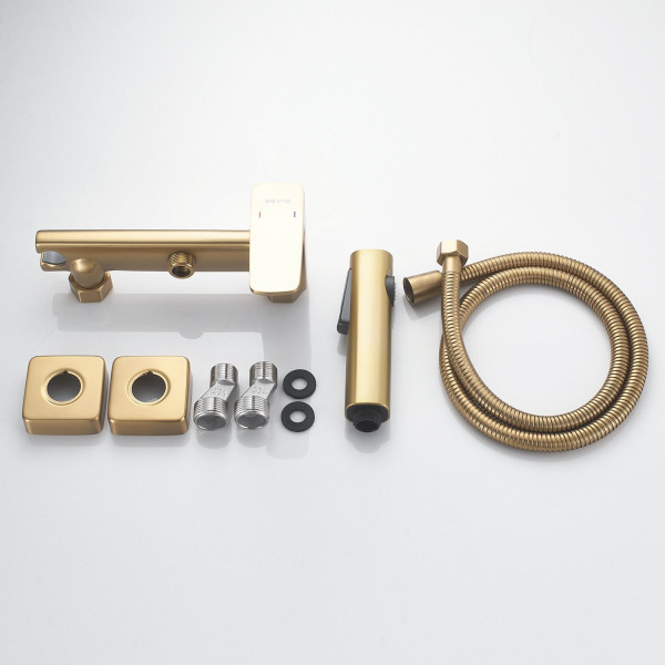 Гигиенический душ со смесителем Shevanik S9905G-1, золотой сатин. Фото 3