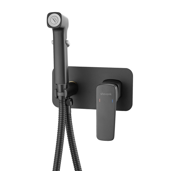 Гигиенический душ со смесителем Shevanik S9905H, черный. Фото 1