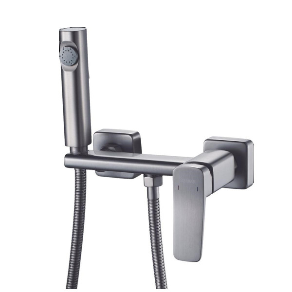 Гигиенический душ со смесителем Shevanik S9905T-1, оружейная сталь. Фото 1