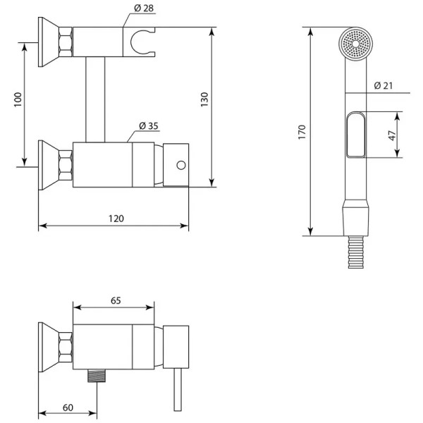 Гигиенический душ со смесителем Славен СЛ-ОД-Д51, хром. Фото 2