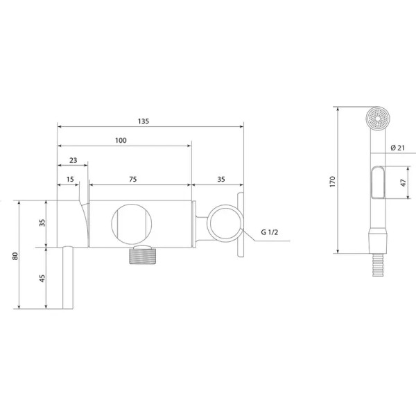 Гигиенический душ со смесителем Славен СЛ-ОД-Д52, хром. Фото 2