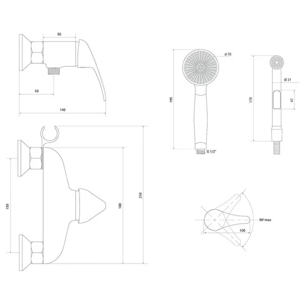 Гигиенический душ со смесителем Славен СЛ-ОД-В41, хром. Фото 2