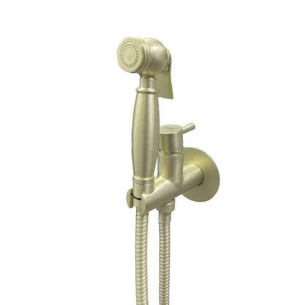 Гигиенический душ со смесителем Webert Elio EL870302794, матовое золото. Фото 1
