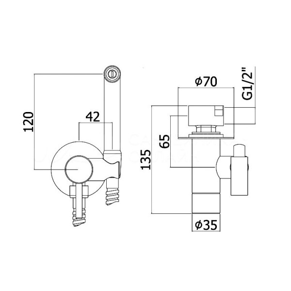 Гигиенический душ со смесителем Webert Sax Evolution SE870303015, хром. Фото 2