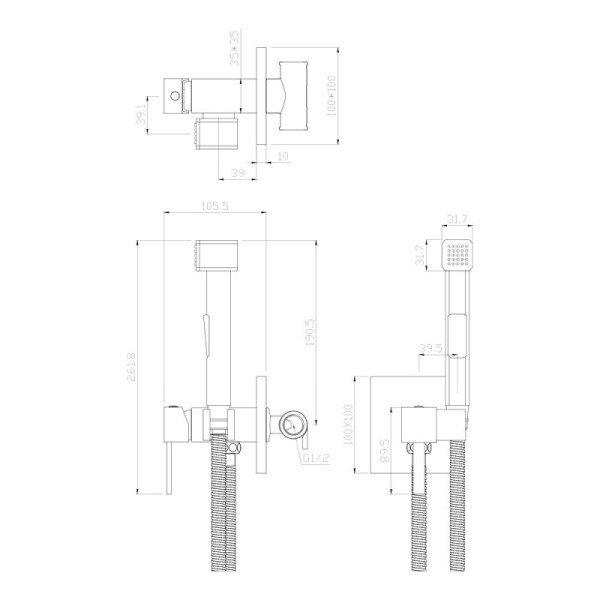 Гигиенический душ со смесителем WesnaArt KRISTAL KRI22-410, хром. Фото 2