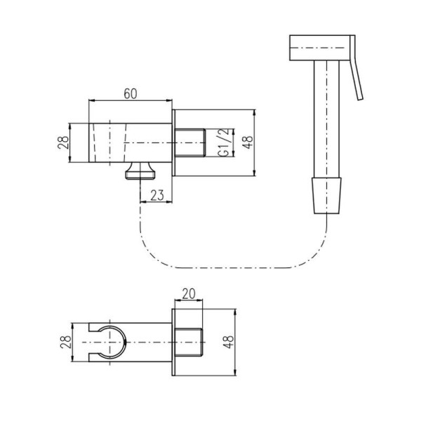 Гигиенический комплект Rav Slezak SK0055, хром. Фото 2