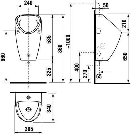 GOLEM 4306.1.000.000.1 писсуар с внешним подводом. Фото 3