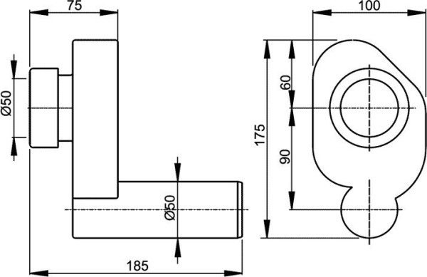 GOLEM 9200.3.000.000.1 ( 492 465 ) сифон для писсуара (горизонтальный). Фото 2