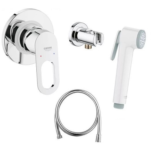 Готовый комплект для гигиенического душа GROHE BauLoop: гигиенический душ со шлангом и держателем, белая луна (124896). Фото 1