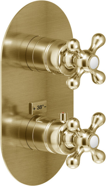 GRC5102BR GRAZIA термастатический смеситель на 2 потребителя (внешняя часть), бронза. Фото 1