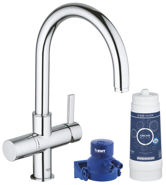 Grohe 119711 Blue Pure Смеситель для кухни мм, под питьевую воду, ∩ излив + фильтр. Фото 1