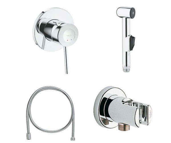 Grohe 124434 BauClassic Готовый комплект гигиенического душа. Фото 1