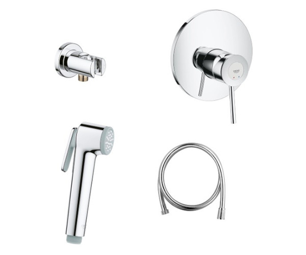 Grohe 124901 BauClassic Готовый комплект гигиенического душа. Фото 1