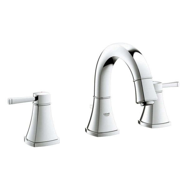 Grohe 20 417 000 Grandera Смеситель для раковины 83 мм, на 3 отв., со сливным гарнитуром, EcoJoy. Фото 1