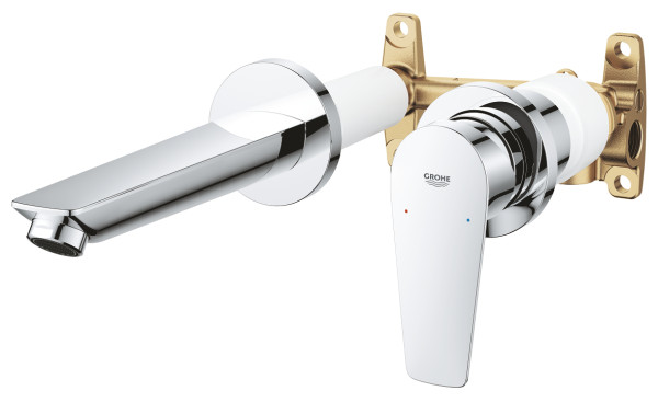Grohe 20 474 001 BauEdge Смеситель для раковины, настен., на 2 отв., Комплект. Фото 1
