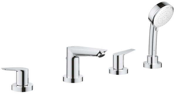 Grohe 25 120 10A BauEdge Смеситель на борт ванны, на 4 отв., Керамика 90°, Комплект. Фото 1