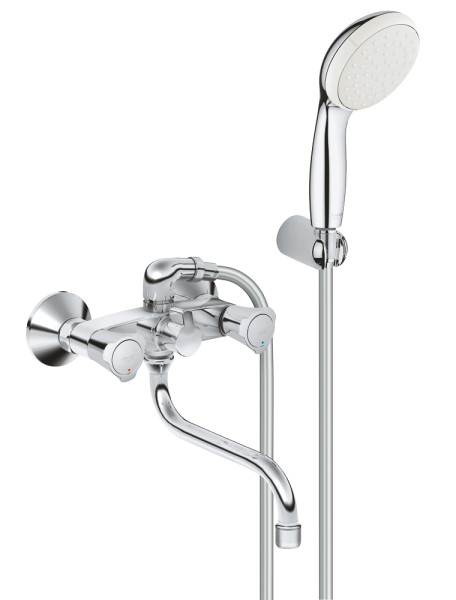 Grohe 26 790 10A Costa L Смеситель для ванны L=300 мм, с душевым гарнитуром, резина. Фото 1