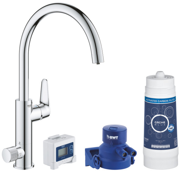Grohe 30 385 000 Blue Pure Смеситель для кухни 258 мм, под питьевую воду, ∩ излив + фильтр 40547. Фото 1