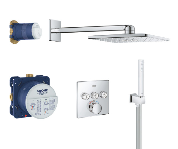 Grohe 34 706 000 Grohtherm SmartControl Набор для комплектации душа, с терм., 310х310/микрофон, 2/1. Фото 1