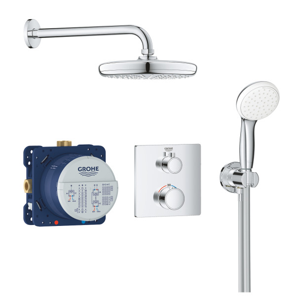 Grohe 34 729 000 Grohtherm Набор для комплектации душа, с терм. на 2 потр., Ø210/100 мм, 1/2 режим. Фото 1