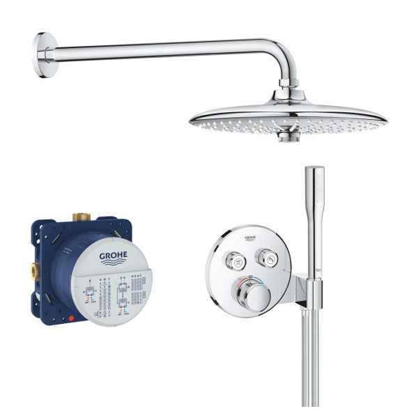 Grohe 34 744 000 Grohtherm Набор для комплектации душа, с терм. на 2 потр., Ø260/микрофон мм, 3/1. Фото 1
