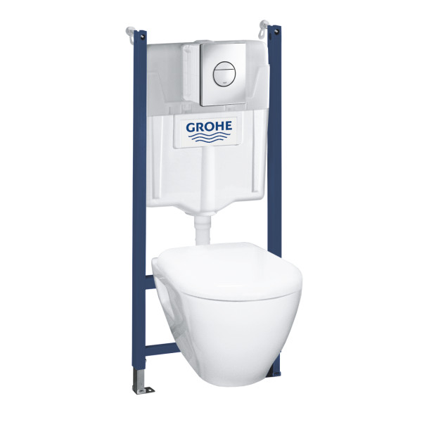 Grohe 38 950 000 Solido 4 в 1,с подв. унитазом, сиденьем с крышкой SoftClose, панель NovaCosmo. Фото 1