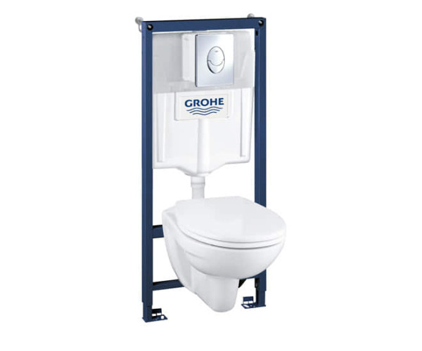 Grohe 39 192 000 Solido Lecico 4 в 1, с подвесным унитазом, SoftClose, панель Skate Air. Фото 1