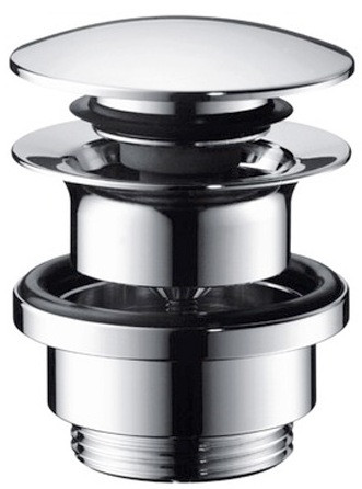 HG 50 100 000 Донный клапан Push-Open 1¼", для раковин с переливом и биде. Фото 1