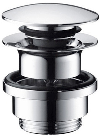 HG 50 100 250 Донный клапан Push-Open 1¼", для раковин с переливом и биде. Фото 1