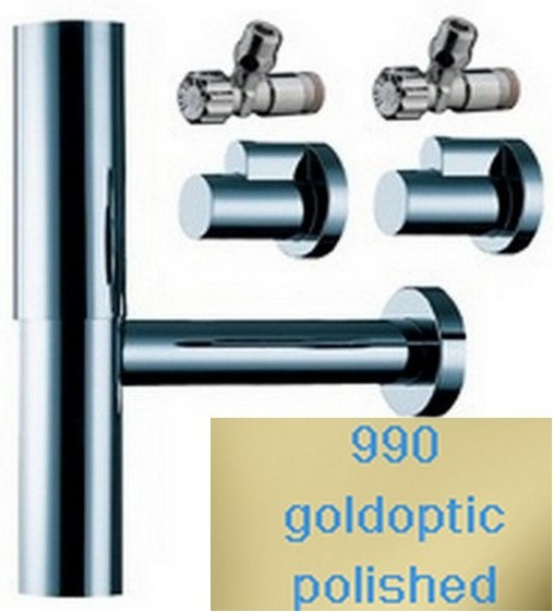 HG 52 120 990 Flowstar Набор сифон 52 110 000 + 2 угл. вентиля ½"-⅜" с декоративными накладками. Фото 1