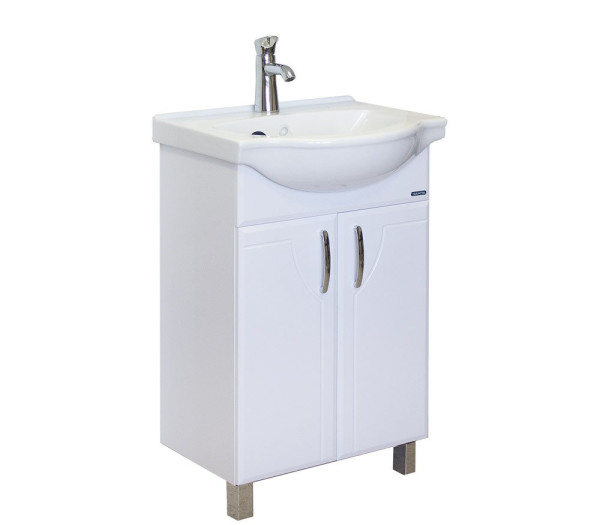 ИДЕАЛ Тумба напольная 520х820х330, бел (подходит умывальник мебельный Реал 56). Фото 1