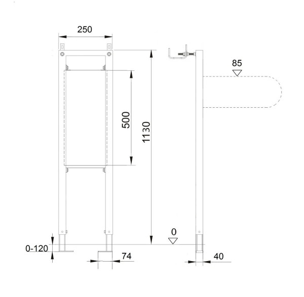 INS-0000021 Aquatek Модуль для установки поручней 1130*250*40 мм. Фото 3