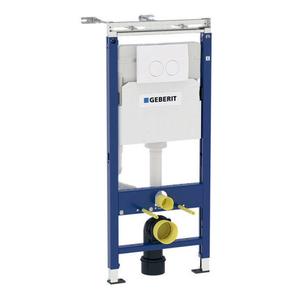 Инсталляция для подвес. унитаза Duofix, 112 см, со смыв. бачком 3/6 л, клавиша Delta 21 белая, компл.крепежа 50 см (458.122.11.1 ). Фото 1