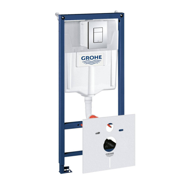 Инсталляция для подвесного унитаза 4 в 1 Rapid SL , с кнопкой SkateCosmopolitan, монтажная высота 1,13 м. Grohe 38775001. Фото 1