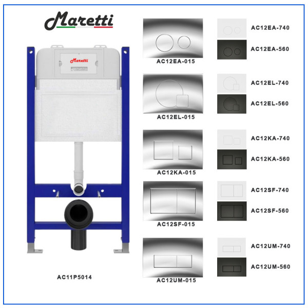 Инсталляция для подвесного унитаза Maretti AC11P5014, без клавиши. Фото 4