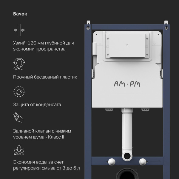 Инсталляция для подвесного унитаза с механической клавишей PrimeFit L. Фото 5