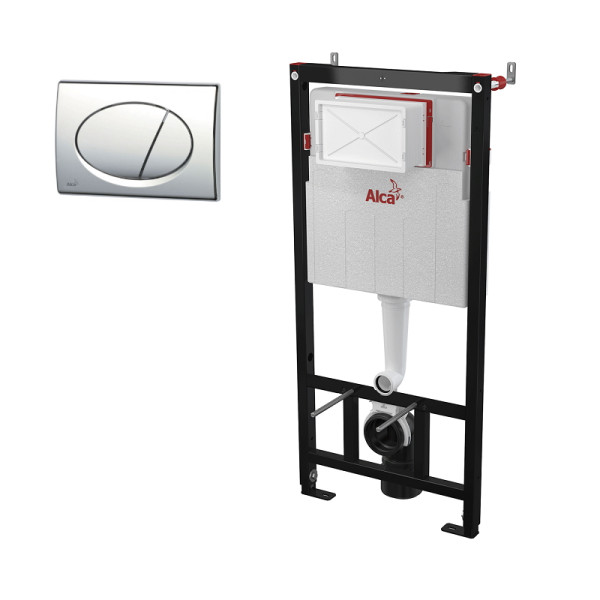 Инсталляция для унитаза Alcadrain 3в1, кнопка смыва хром. Фото 1
