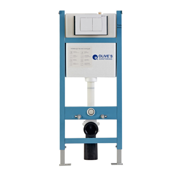 Инсталляция Olive s для подвесного унитаза с белой клавишей смыва M48010-PR412W. Фото 3