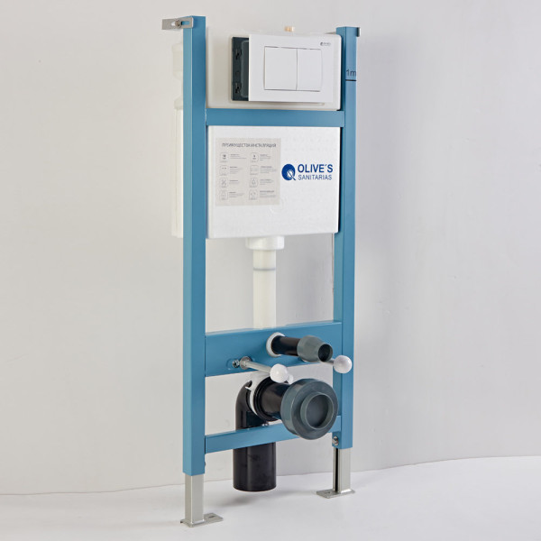 Инсталляция Olive s для подвесного унитаза с белой клавишей смыва M48010-PR412W. Фото 5