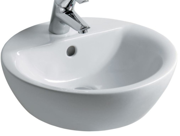 IS E804001 Connect Sphere Раковина Ø430 мм, с отв. под смеситель, с отв. перелива, без крепежа. Фото 1