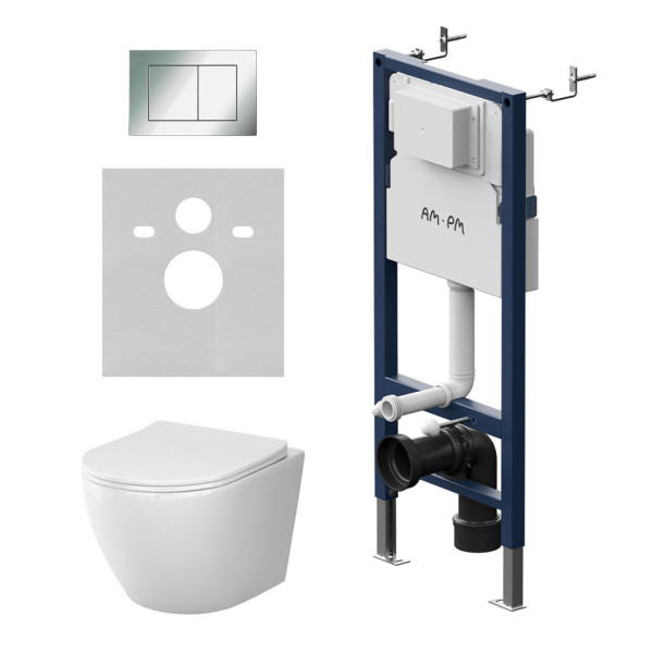 IS90251.801900 Инсталляция с клав PrimeFit S, хром глянц, с подвес унит Like Aquaspin с сид м/лифт. Фото 1