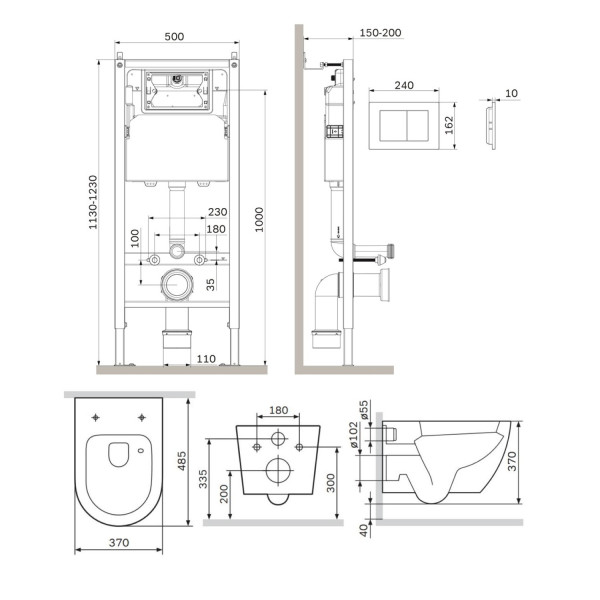 IS90251.801900 Инсталляция с клав PrimeFit S, хром глянц, с подвес унит Like Aquaspin с сид м/лифт. Фото 2