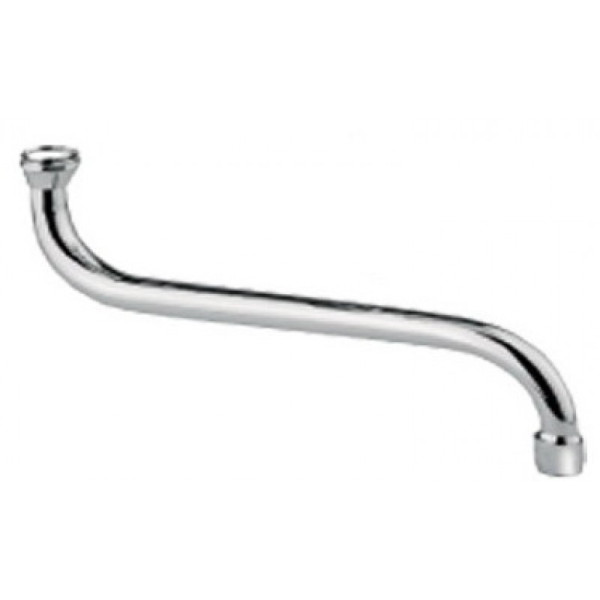 Излив для ванны ЦС 410 мм d16 РУС круглый, аэр. нерж. (уп.ПВХ). Фото 1