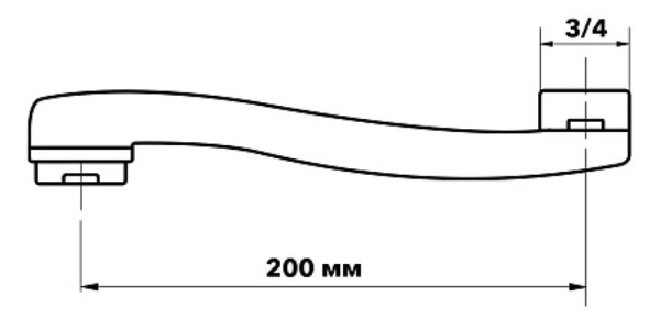 Излив изогнутый.,дл.200мм, арт.ESPW200L. Фото 2