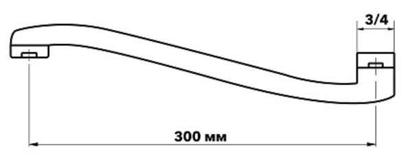 Излив изогнутый.,дл.300мм, арт.ESPW300L. Фото 2