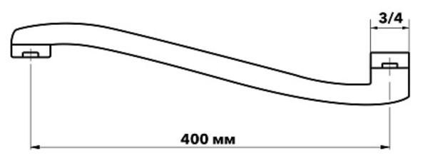 Излив изогнутый.,дл.400мм, арт.ESPW400L. Фото 2