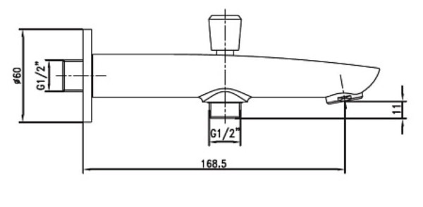 Излив монтируемый в стену, арт. SP10, ESKO. Фото 2