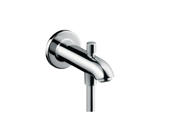 Излив на ванну Hansgrohe E 152 мм с переключателем на душ, хром (13423000). Фото 1