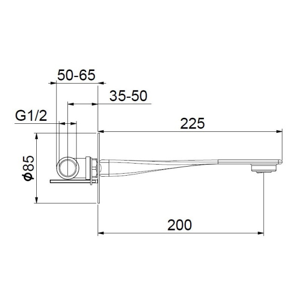 Излив Webert One-B AC1039741, белый/сталь. Фото 2